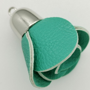 Flower Bag Charm-Turquoise with S/Cap